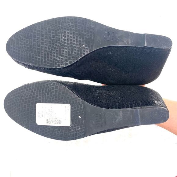 Stuart Weitzman Black Bucalina Covered Wedge Heel Size 9.5 - Picture 8 of 9